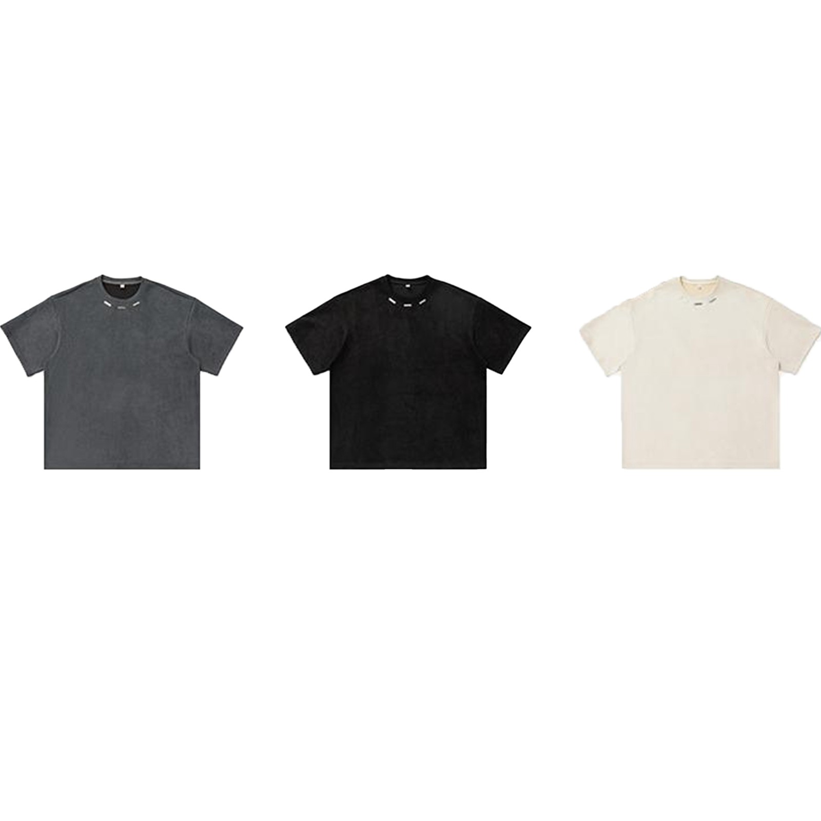 thumbnail image 5 of Camiseta informal holgada para hombre: camiseta de verano con logotipo de acero en el cuello, tejido suave y transpirable, versátil para combinar a diario., 5 of 6